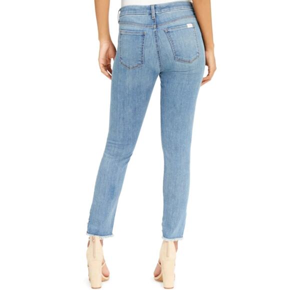 Jen7 by 7 For All Mankind Ankle Straight Jeans Raw Hem Women's 8 Casual Weeked - Picture 12 of 12